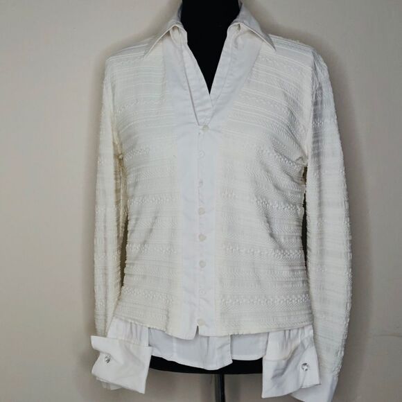 Maurice Sassoon Beige Long-Sleeve Cardigan Jacket Top - Picture 6 of 13
